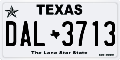 TX license plate DAL3713