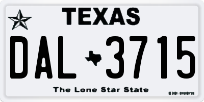 TX license plate DAL3715