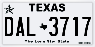 TX license plate DAL3717