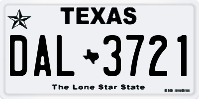 TX license plate DAL3721