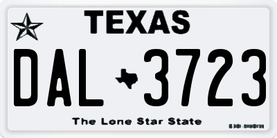 TX license plate DAL3723