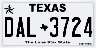 TX license plate DAL3724
