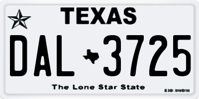 TX license plate DAL3725