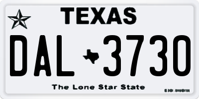 TX license plate DAL3730