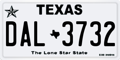 TX license plate DAL3732