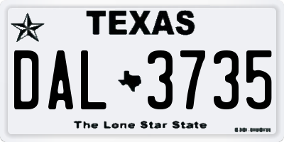 TX license plate DAL3735