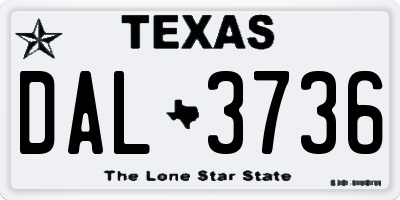 TX license plate DAL3736