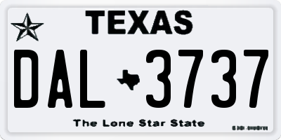 TX license plate DAL3737