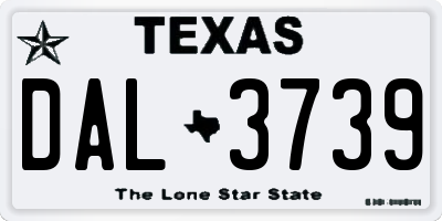 TX license plate DAL3739