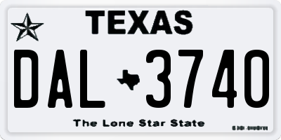 TX license plate DAL3740