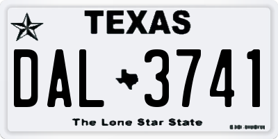 TX license plate DAL3741