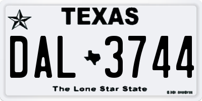 TX license plate DAL3744
