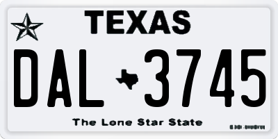 TX license plate DAL3745