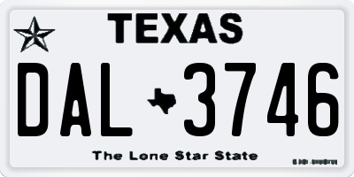 TX license plate DAL3746