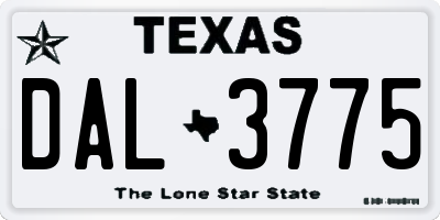 TX license plate DAL3775