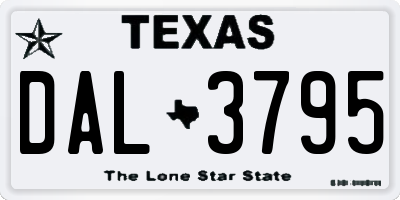 TX license plate DAL3795