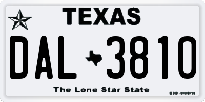TX license plate DAL3810