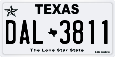 TX license plate DAL3811