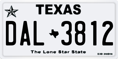 TX license plate DAL3812