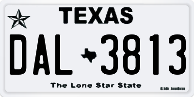 TX license plate DAL3813