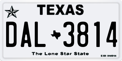 TX license plate DAL3814