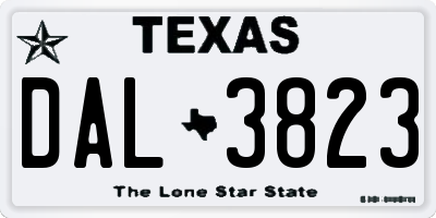 TX license plate DAL3823