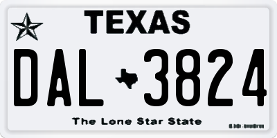 TX license plate DAL3824