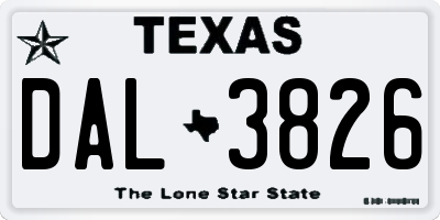 TX license plate DAL3826