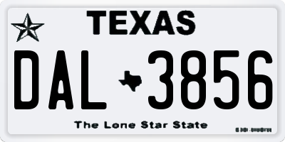 TX license plate DAL3856