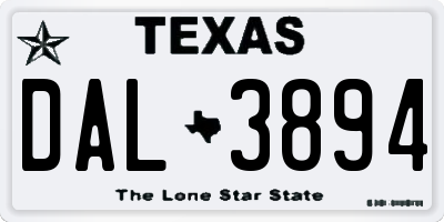 TX license plate DAL3894