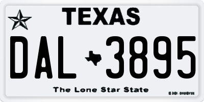 TX license plate DAL3895