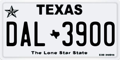 TX license plate DAL3900