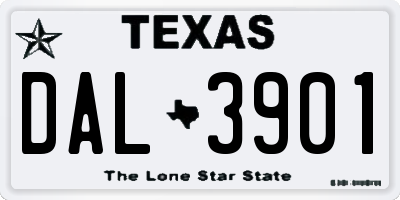 TX license plate DAL3901