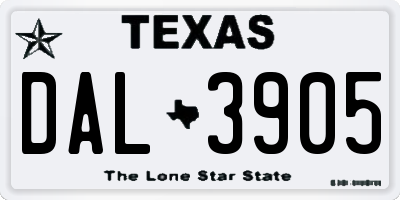 TX license plate DAL3905