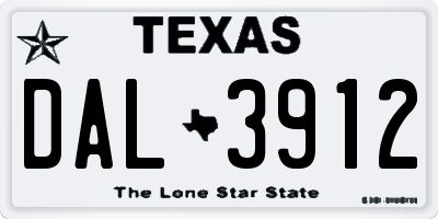 TX license plate DAL3912
