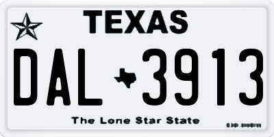 TX license plate DAL3913