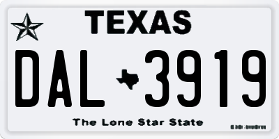 TX license plate DAL3919