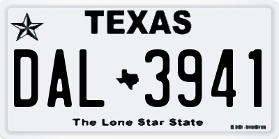 TX license plate DAL3941
