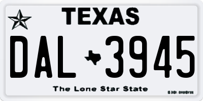 TX license plate DAL3945