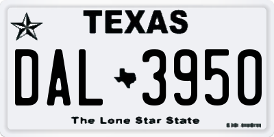 TX license plate DAL3950