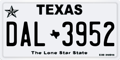 TX license plate DAL3952