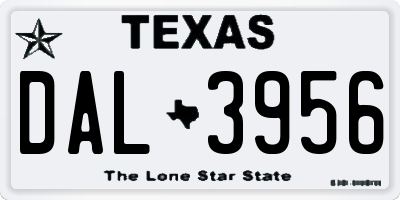 TX license plate DAL3956