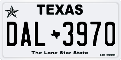 TX license plate DAL3970
