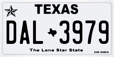 TX license plate DAL3979
