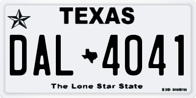 TX license plate DAL4041