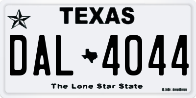 TX license plate DAL4044