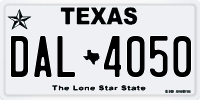 TX license plate DAL4050