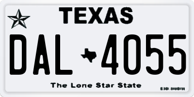 TX license plate DAL4055