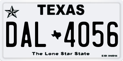 TX license plate DAL4056