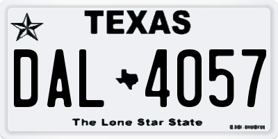 TX license plate DAL4057